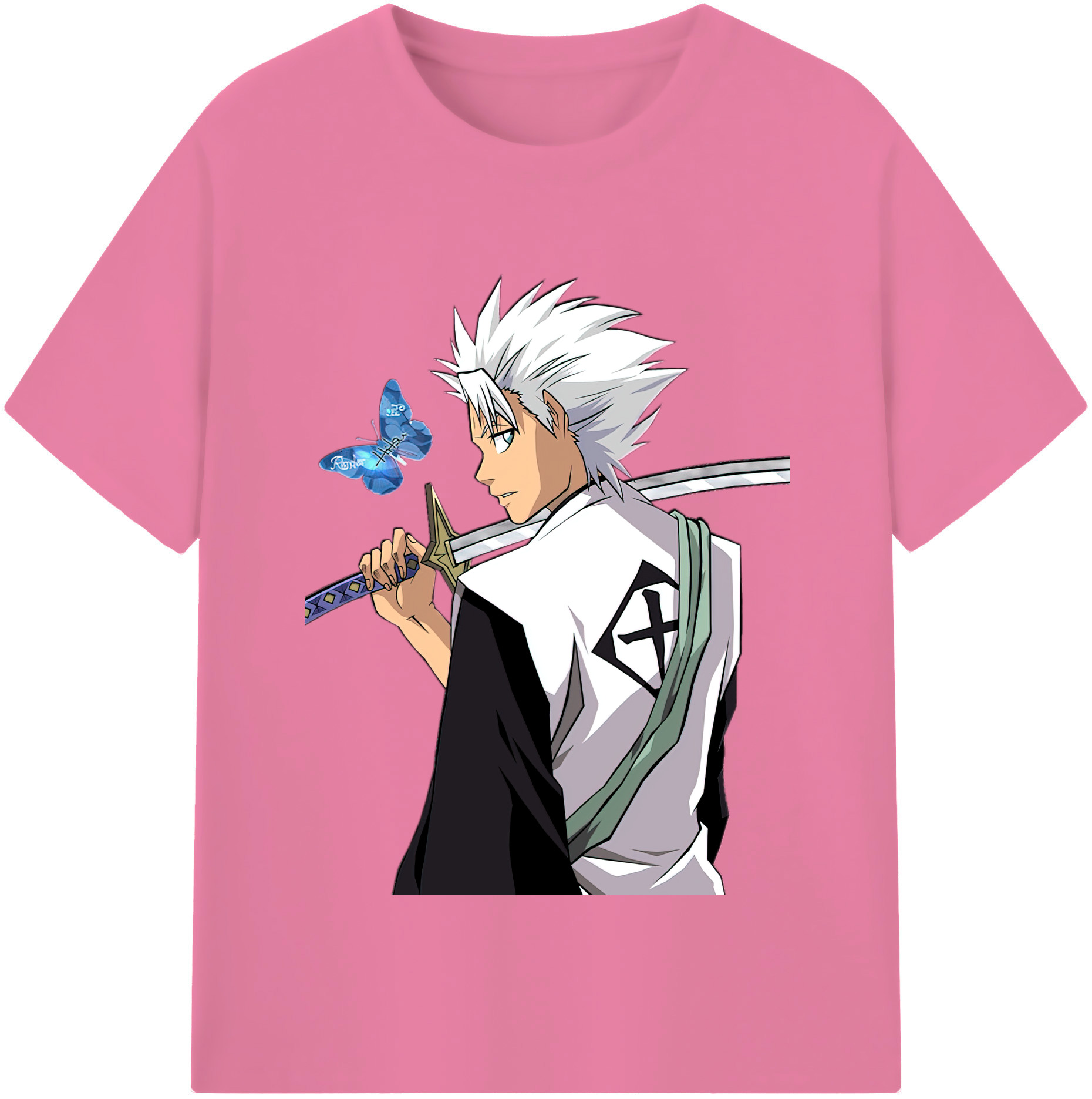 （画像用） ブリーチ 日番谷冬獅郎（ひつがや とうしろう） BLEACH Hitsugaya Toushirou 綿100％半袖Tシャツ（フロントプリント）